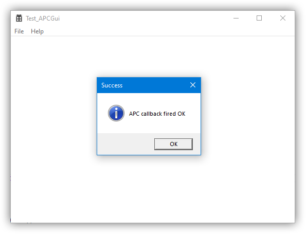 GUI window, result